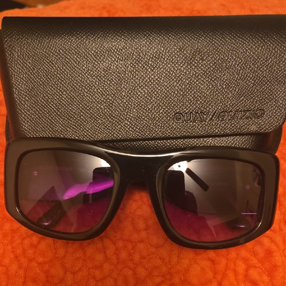 Quay Australia Black Sunglasses with Purple Lenses